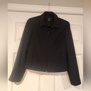 Ann Taylor black lined zip up blazer like new